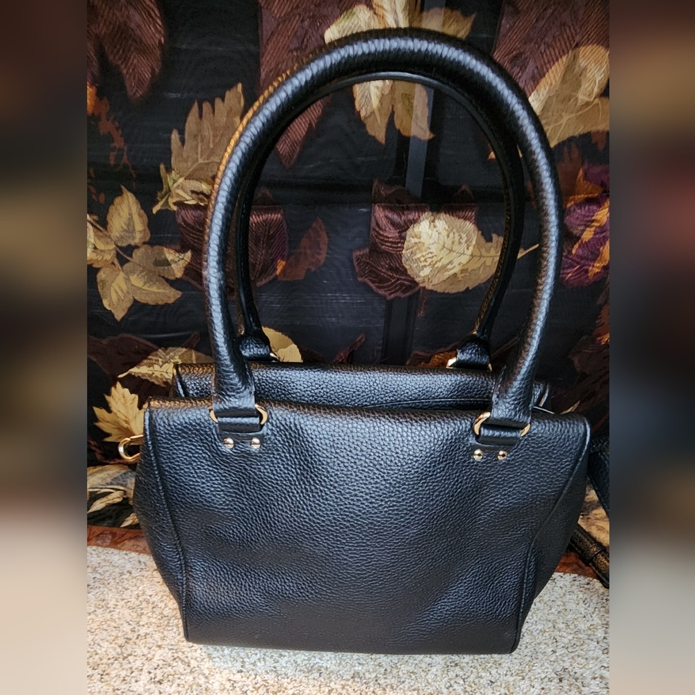 New Kate Spade New York Grant Park Hadlen Black pebble leather satchel purse - Picture 5 of 16